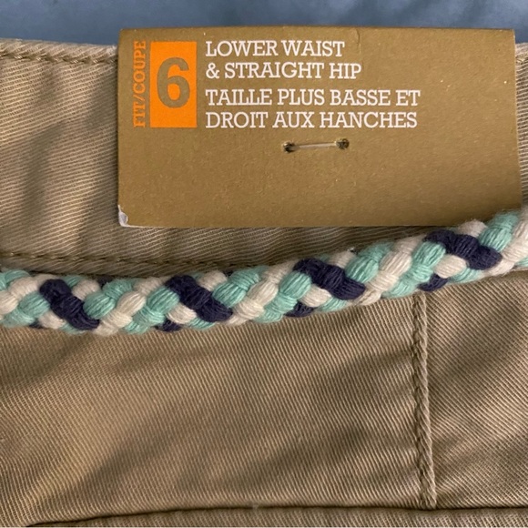 Mossimo Supply Co. Womens Tan Shorts Beige Size 6 Low Rise With Blue Belt - Picture 4 of 11